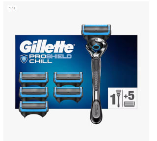 Maquinilla de Afeitar Hombre Gillette ProShield Chill + 6 Cuchillas de Recambio por 11.2€