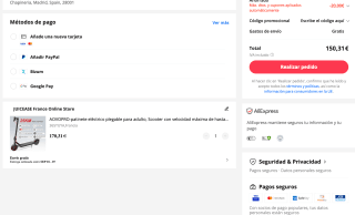 AOVOPRO patinete 31kmh 25km autonomia 350W por solo 150,31€