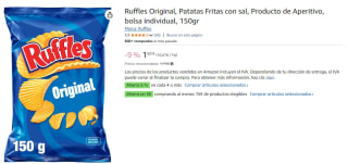 9 Bolsas de RUFFLES Patatas fritas onduladas bolsa de 150 g. por 8.6€