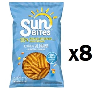 8 Paquetes de Sunbites Snack Ondulados Multicereales Al Toque de Sal Marina - 95g por 10.81€