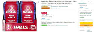 12 Paquetes de Halls Mini Mints - Caramelos comprimidos - Sabor Sandía por 5.49€