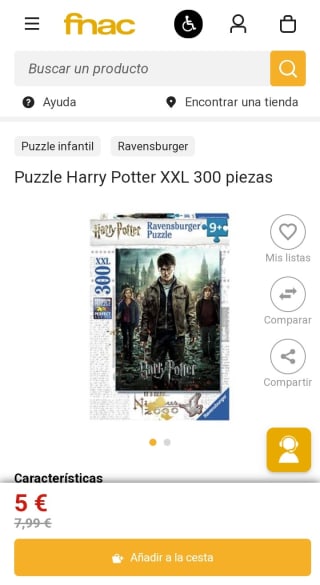 Puzzle Harry Potter XXL 300 piezas por 5€.