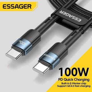 Cabo da Essager de 1m, modelo Tipo-C - R$ 4,99