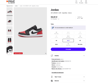 Zapatillas AIR JORDAN 1 LOW por solo 66€