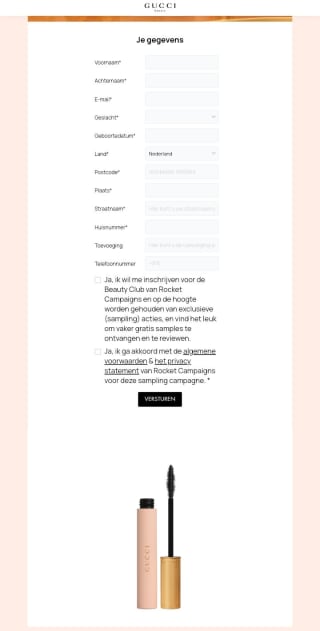 Vraag gratis een L'Obscur Mascara sample aan van Gucci Beauty