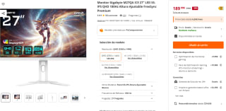 Monitor Gigabyte M27QA ICE 27" LED SS-IPS QHD 180Hz Altura Ajustable FreeSync Premium por 189,99€