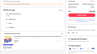 Consola Nintendo Switch Lite de juegos portátil 32G almacenamiento interno pantalla táctil LCD 5,5" Bluetooth 4,1 por 124,31€