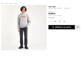 Pantalones vaqueros Levi's 502 por 31,50€