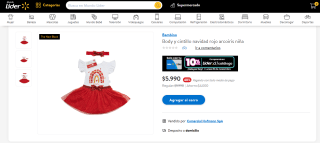 Body Y Cintillo Navidad Rojo Arcoiris Niña por $5.990