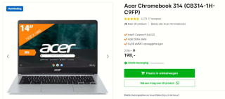 ACER CHROMEBOOK 314 CB314-1H-C5DC - 14 inch - Intel Celeron - 4 GB - 64 GB voor €198 bij Expert