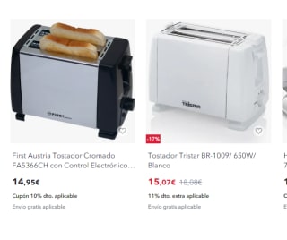 Recopilación tostadoras muy economícas desde 8,21€