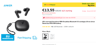 Anker Soundcore R50i oordopjes voor €13,55 bij Aliexpress