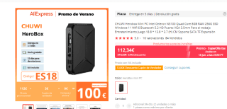 Mini PC Intel Celeron N5100 Quad Core 8GB RAM 256G SSD por 100€
