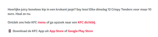 12 Crispy Tenders voor €10 bij KFC