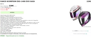 Casco de Moto Scorpion EXO 1400 Air Gaia por 229€