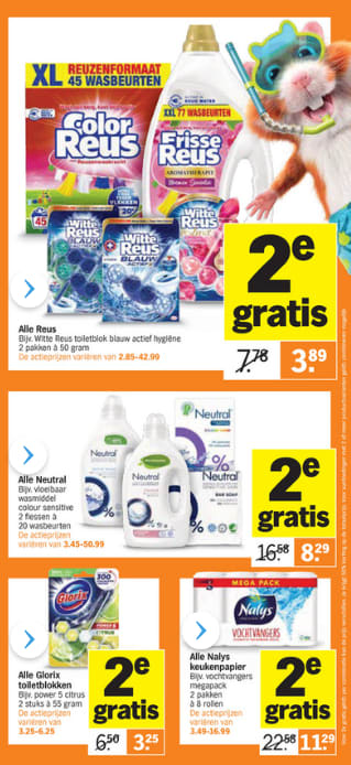 Heel veel producten de 2e gratis bij de AH