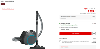 Miele Boost CX1 zakloze stofzuiger voor €255 na cashback bij de Mediamarkt