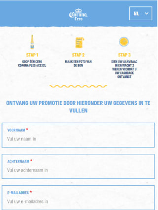 [België] Gratis 6x33ml Corona Cero 0,0% via cashback