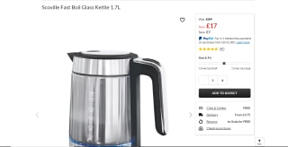 Scoville 3000W Illuminating Glass 1.7L Kettle – £17