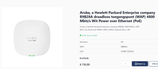 HPE Aruba - Draadloos toegangspunt (WAP) voor €110 bij Beat-it