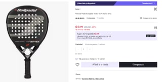 Pala de Padel Bullpadel Vertex 02 X-Series Grey por 64.35€ (Cuenta Nueva 52.35€)