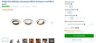 Philips Hue Milliskin inbouwspot White Ambiance 3-pack voor €59,99 bij Coolblue