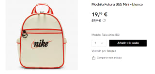 Mini mochila Futura 365 Retro Nike por 19.99€