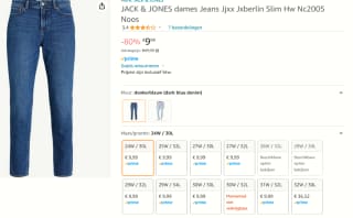 Jack & Jones Dames slim jeans voor €9,99 bij Amazon