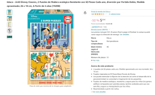 Marca Educa puzle 2x50 Disney Classics, de Madera ecológica Resistente de 50 Piezas Cada uno por 5,50€