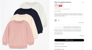 Pack 4 sudaderas básicas para Peques por 7.99€