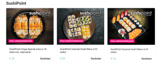Geen administratiekosten over alle SushiPoint veilingen bij Ticketveiling