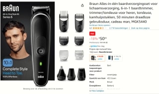 BRAUN MultiGroomingKit MGK5440 voor €50,89 bij Amazon
