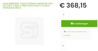 ASUS ZenScreen Touch MB16AMT draagbare 15.6" monitor voor €368,15