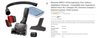 Rowenta Kit aspirateur de voiture à 24,99€