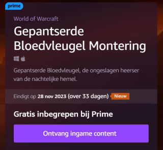 World of Warcraft Gepantserde Bloedvleugel Montering Gratis bij Amazon Prime Gaming: