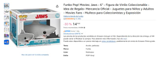Funko Pop! Movies: Jaws - 6" por 14,70€