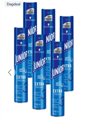 Schwarzkopf Junior Hairspray Extra Strong 6x 300 ml voor €8,07 bij Wehkamp