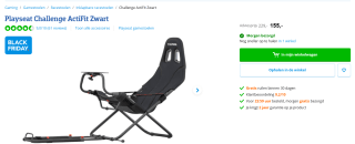 Playseat® Challenge Black ActiFit™ voor €155 bij Coolblue