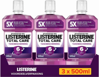 3 flessen Listerine® Total Care Teeth Protection Mondspoeling 500 ML voor €9,58 met Bol select