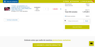 TV LG OLED EVO MLA 55" por 1.419€