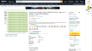 Lápiz de color triangular grueso STABILO Trio thick caja 12 unidades por 2€