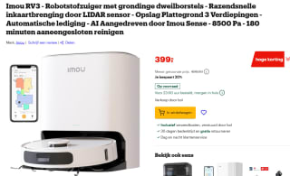 Imou RV3 Robotstofzuiger met dweilfunctie voor €399 bij Bol