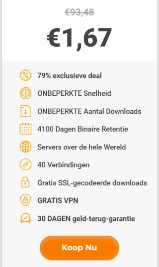 Onbeperkt sunnyusenet + VPN voor € 1,67 per maand