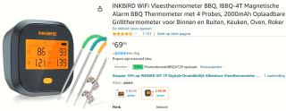 Inkbird IBBQ-4T WiFi thermometer voor €49,69 bij Amazon