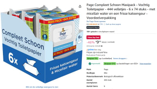 6 Stuks, Page Vochtig Toiletpapier Compleet Schoon Maxi 74 stuks voor €9,69 met Amazon prime