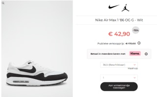 Nike Air Max 1 '86 OG G White voor €42,90 via Showroomprive