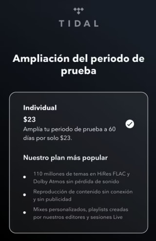 2 Meses de Tidal Premium por $23