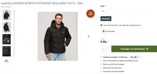 Superdry XXL heren jas olijfgroen voor €36