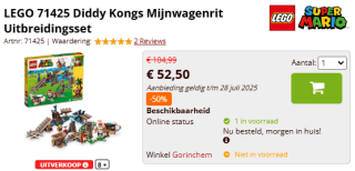 LEGO 71425 Diddy Kongs Mijnwagenrit Uitbreidingsset voor €52,50 bij Brickshop