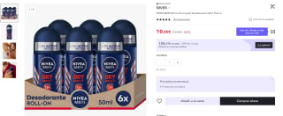 Pack de 6ud Men dry impact plus desodorante 50 ml roll on por 7€